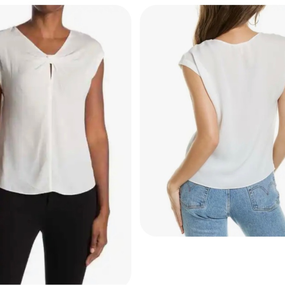 REBECCA TAYLOR Natalie Silk Top Ivory Size S - Picture 2 of 8